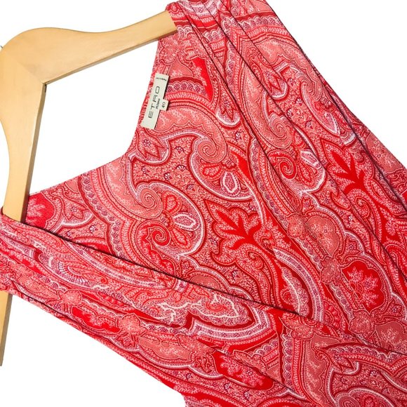 ETRO Ruched Paisley Dress Size US Small IT 40 - Picture 4 of 7
